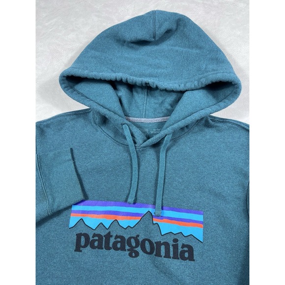 Patagonia Other - Patagonia P-6 Uprisal Hoody Size Small Teal Regular Fit Sweatshirt Logo Pullover